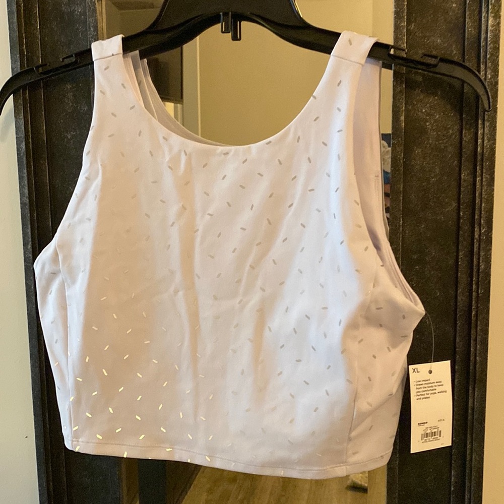 NWT Tek Gear Tru Sculpt Low Impact Longline Sports Bra -Lavender